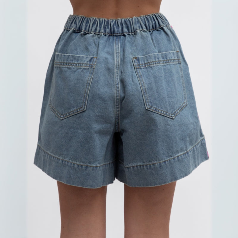 Back view of the shorts - they have an elasticated waist and back pockets.