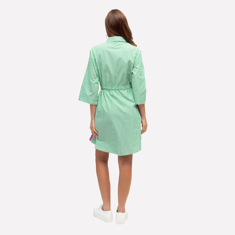 Back view of the dress - it has a curved hem and is longer at the back.