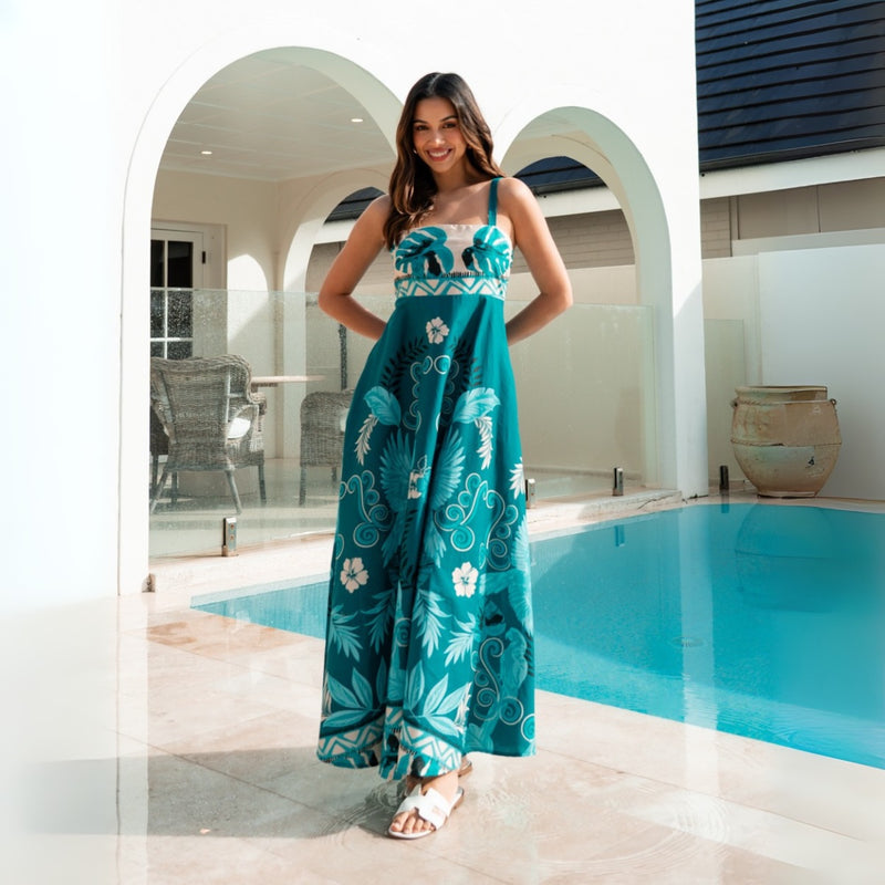 Tropica Maxi Dress (Teal)