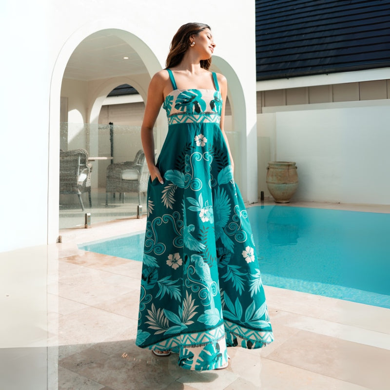 Tropica Maxi Dress (Teal)