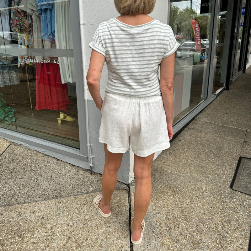 Bronte Linen Shorts (White)