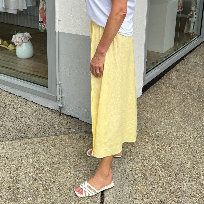 Chloe Linen Skirt (Yellow)