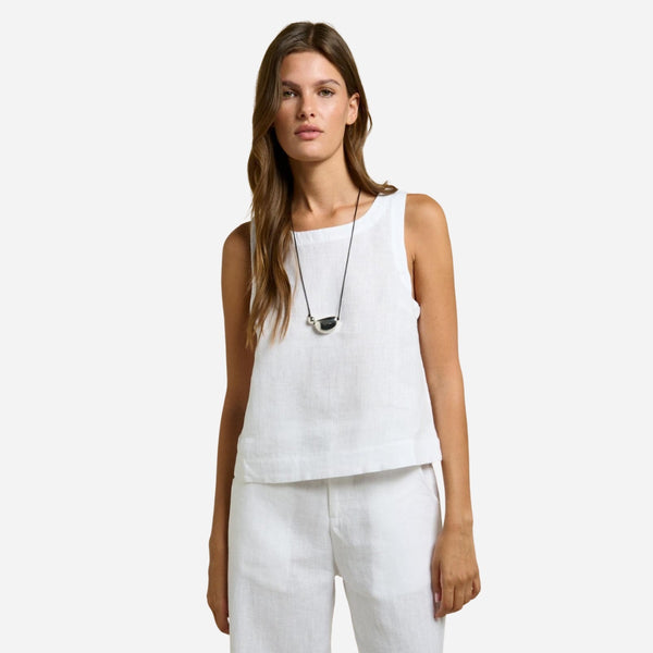 Jude Linen Top (White)