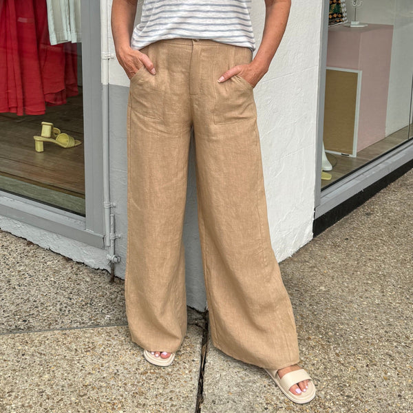 Jude Linen Pants (Taupe)