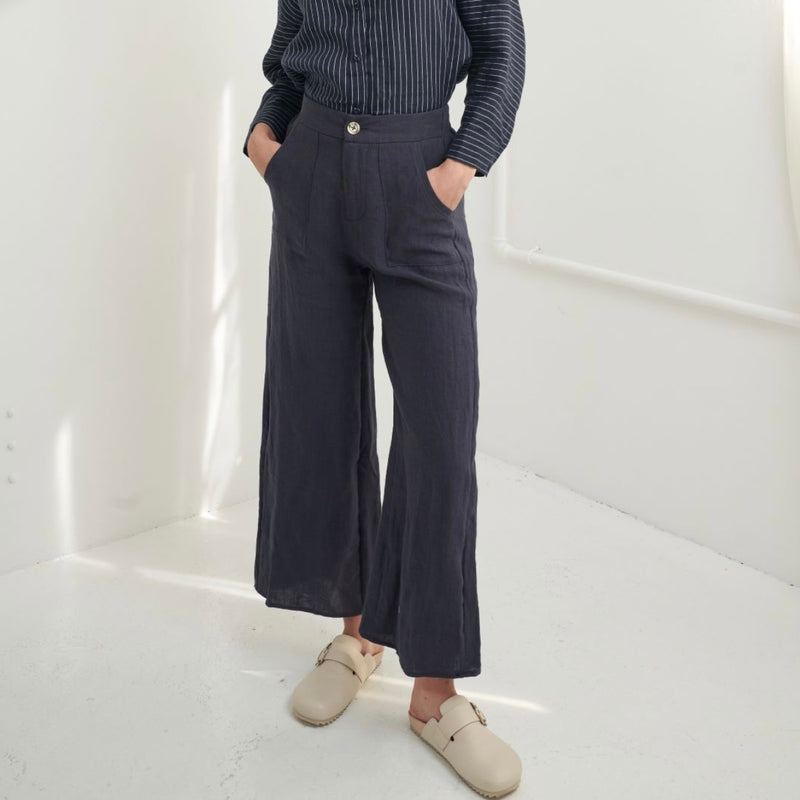 Jude Linen Pants (Navy)