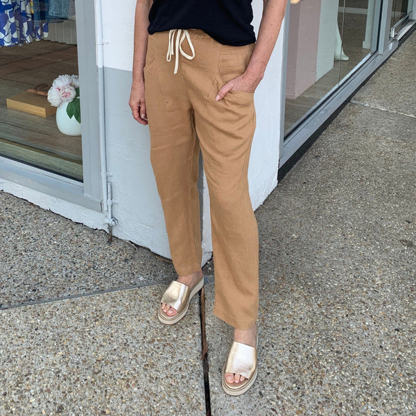 SUMMER Pants - caramel linen