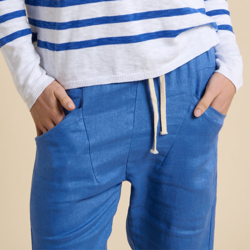 Luxe Linen Pants (Cobalt)