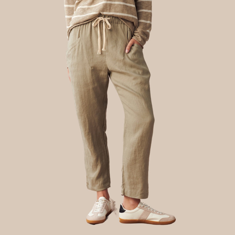 Luxe Linen Pants (Khaki)