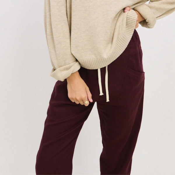 Luxe Linen Pants (Port)