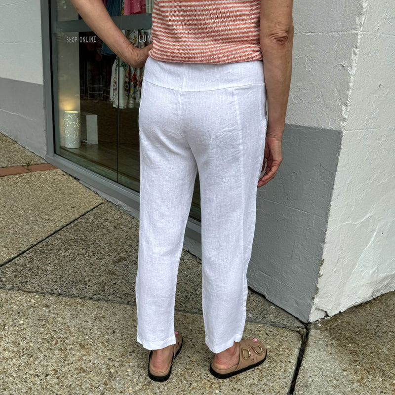 Luxe Linen Pants (White)