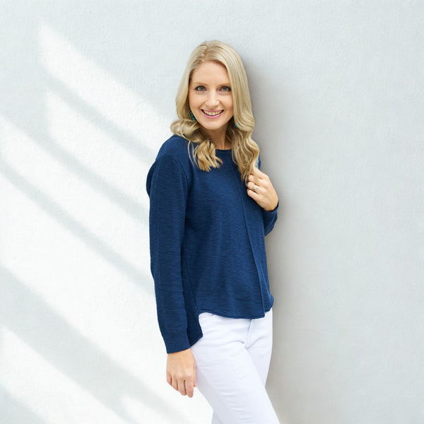 Sacha Knit Top (Navy)