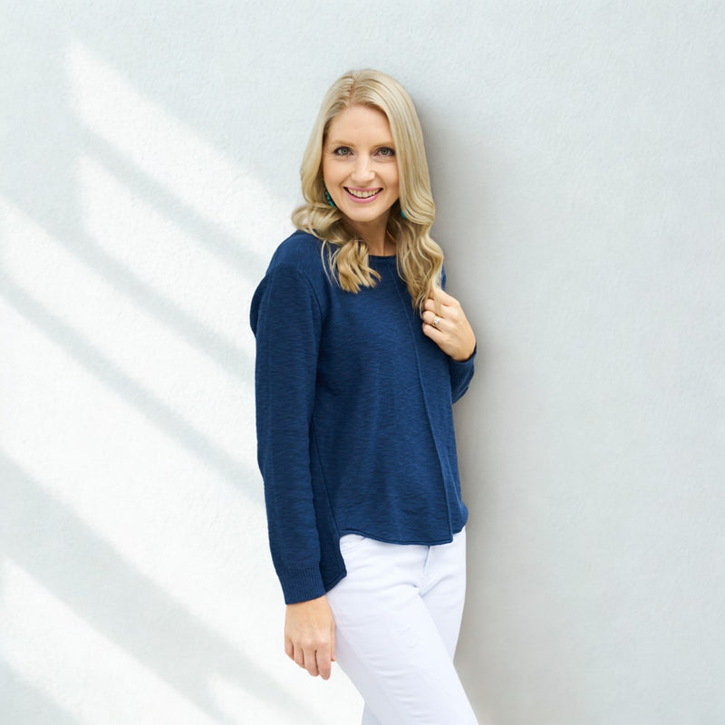 Sacha Knit Top (Navy)