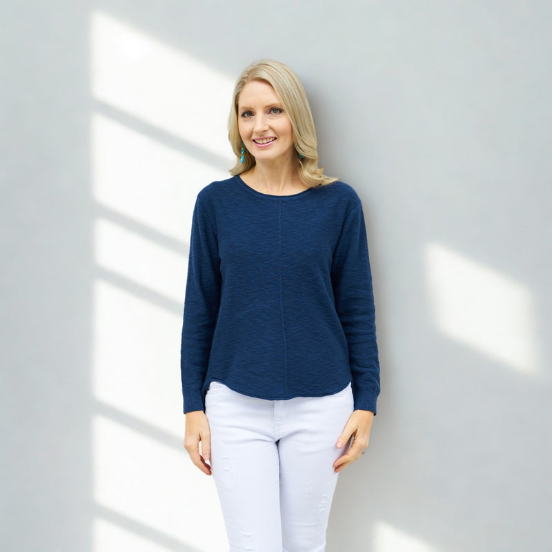 Sacha Knit Top (Navy)