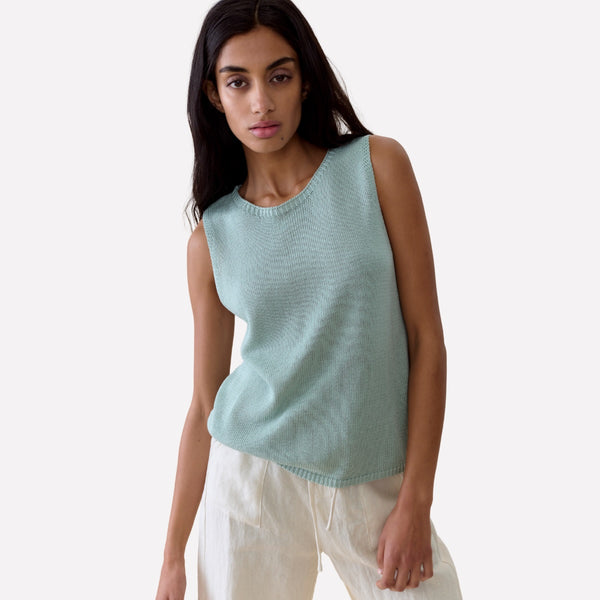 Spring Knit Tank (Duck Egg)