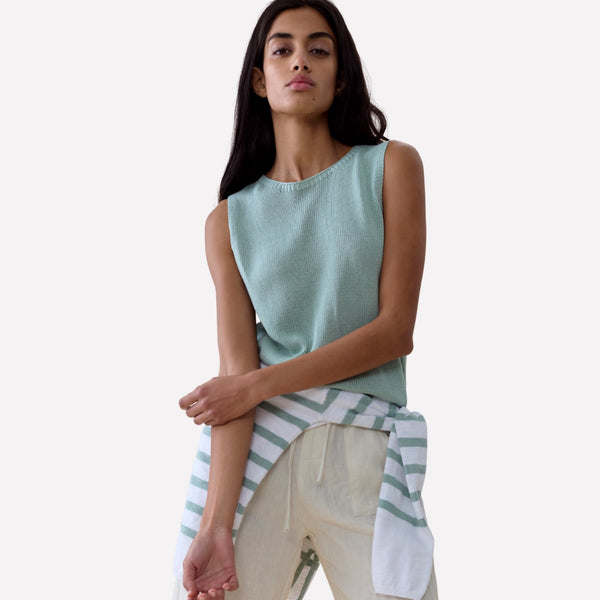 Spring Knit Tank (Duck Egg)
