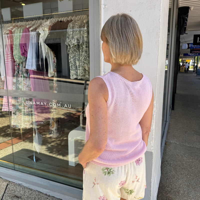 Spring Knit Tank (Pink)