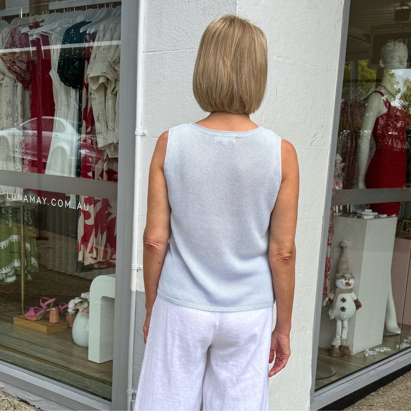 Spring Knit Tank (Powder Blue)