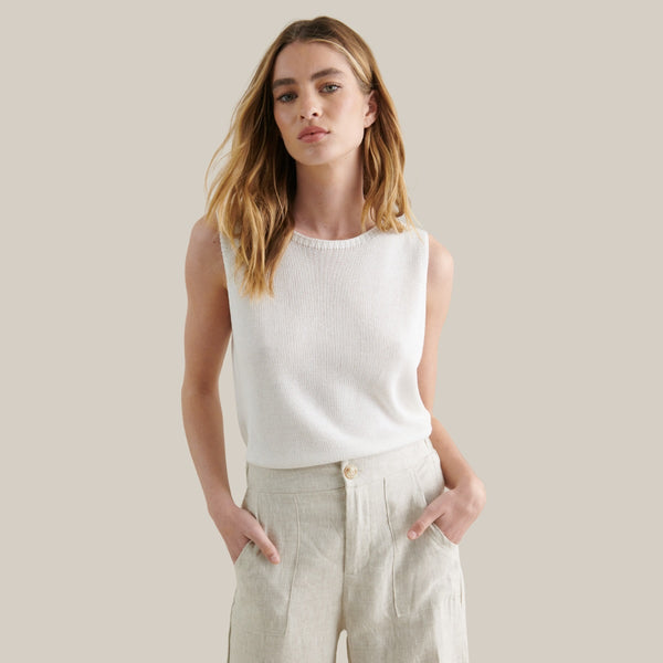 Spring Knit Tank (White)