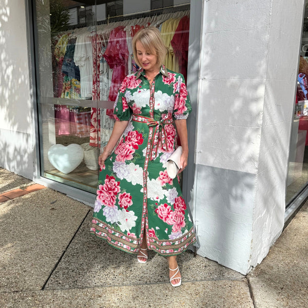 Alissa Floral Dress (Green)