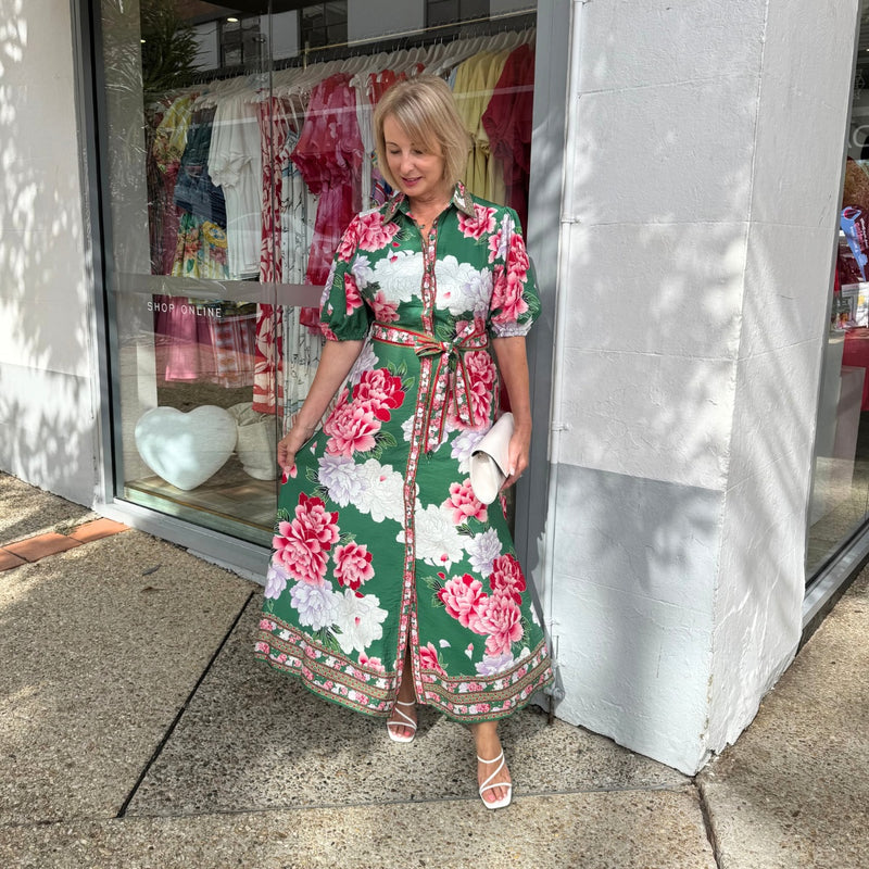 Alissa Floral Dress (Green)