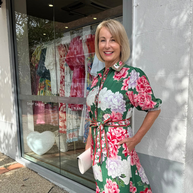 Alissa Floral Dress (Green)