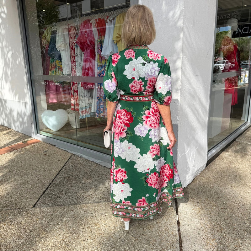Alissa Floral Dress (Green)