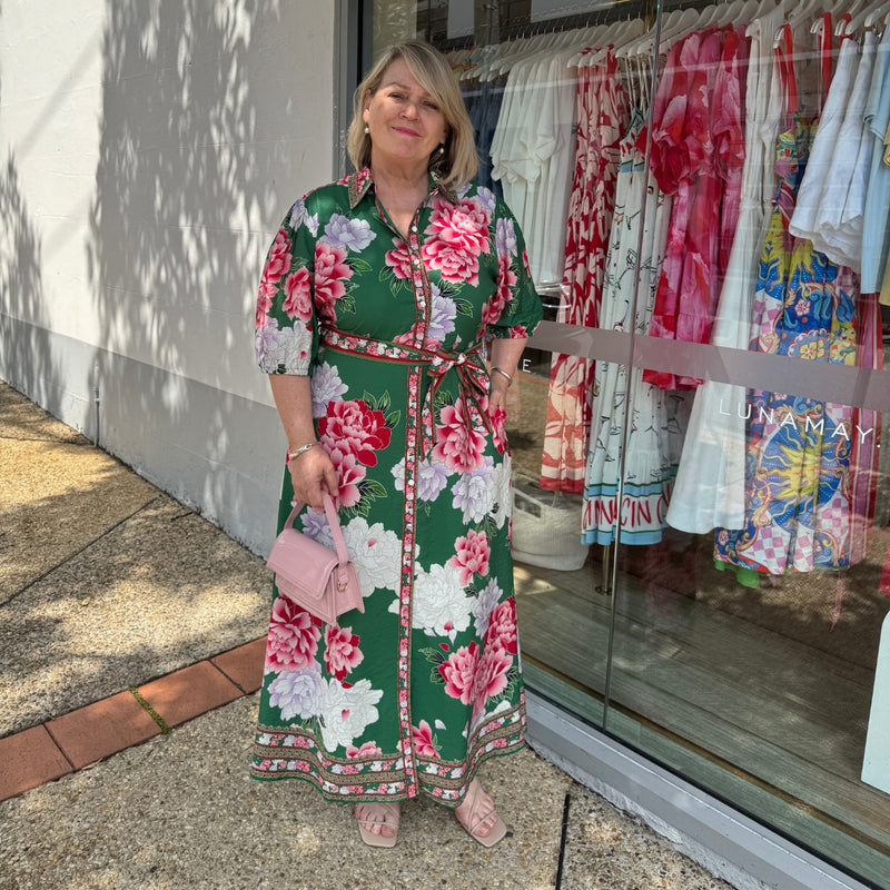 Alissa Floral Dress (Green)