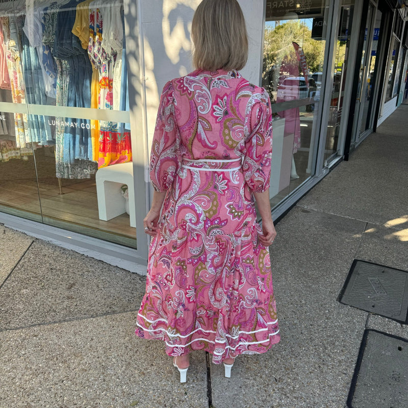 Constance Dress (Pink Paisley)