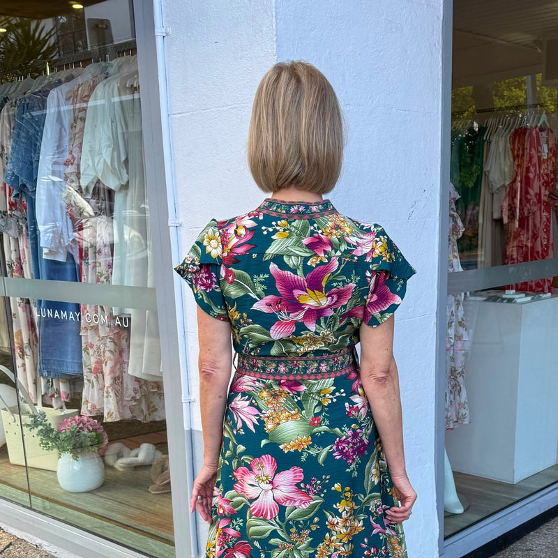 Upper back view of the dress.