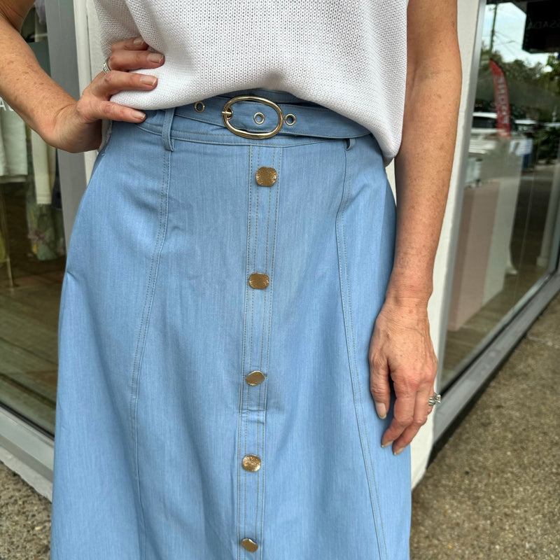 Rommilly Midi Skirt (Light Blue)