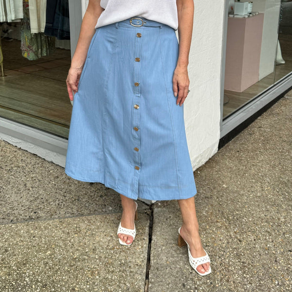 Rommilly Midi Skirt (Light Blue)