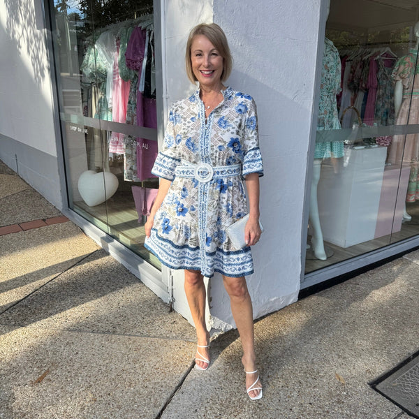 Zhuri Dress (Blue Tile)