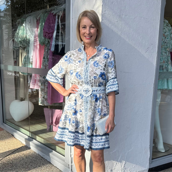 Zhuri Dress (Blue Tile)