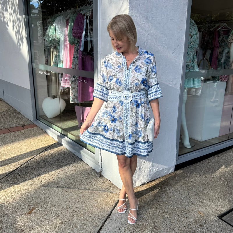 Zhuri Dress (Blue Tile)