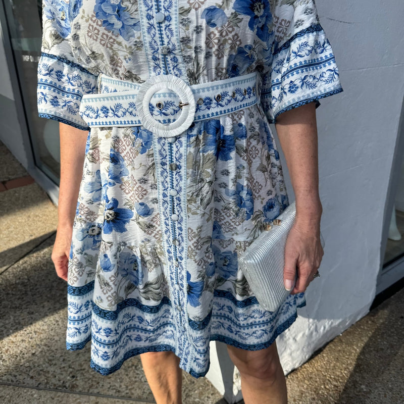 Zhuri Dress (Blue Tile)