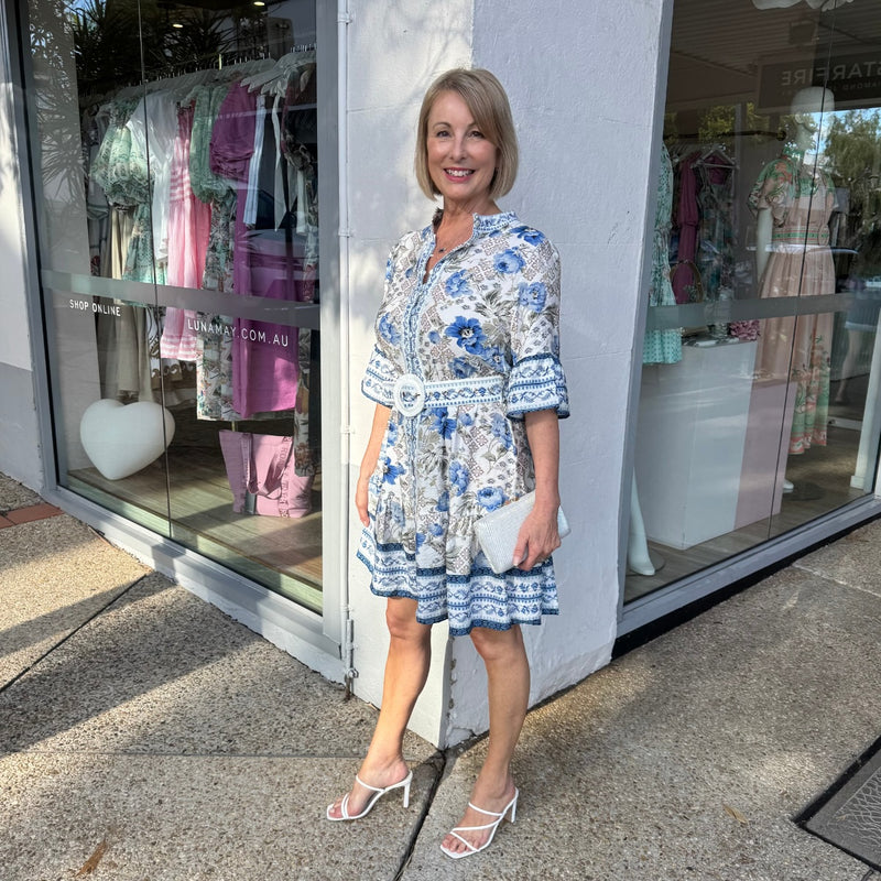 Zhuri Dress (Blue Tile)