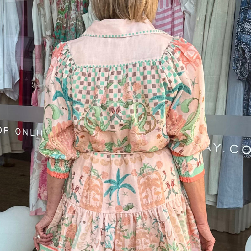 Upper back view of the dress.
