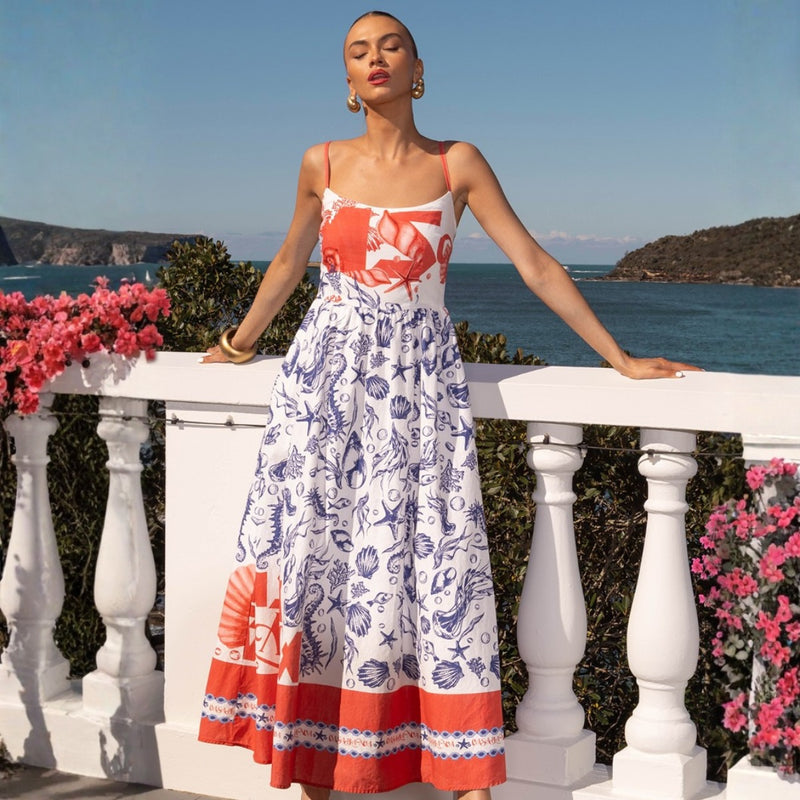 Casablanca Dress (Red/Blue)