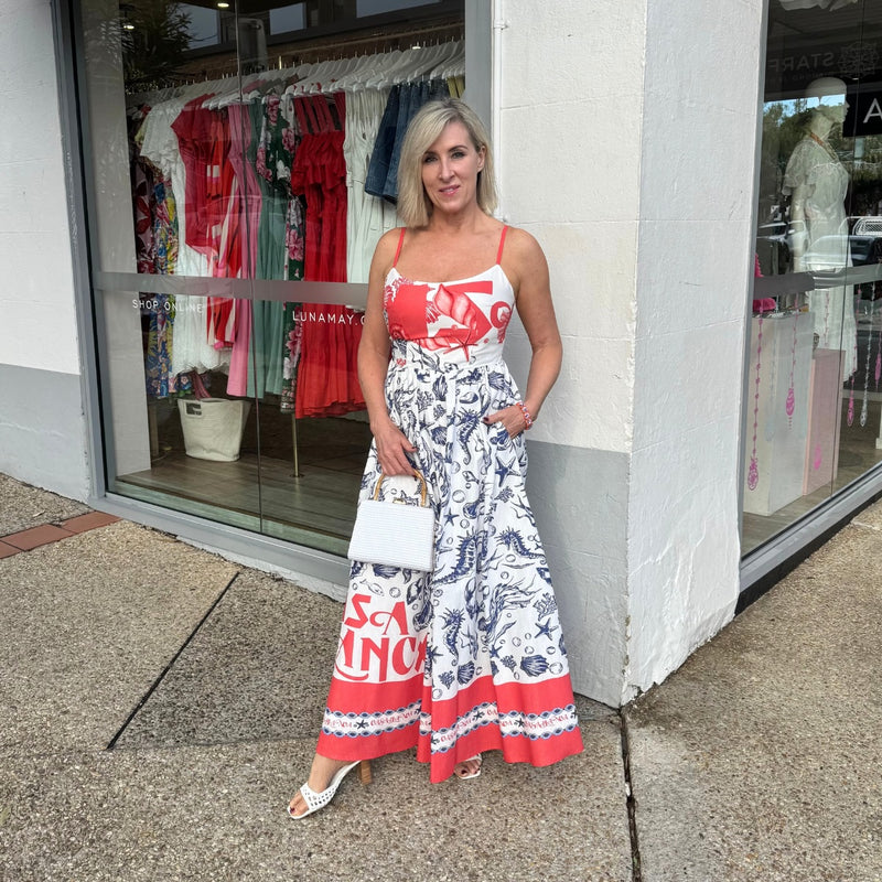 Casablanca Dress (Red/Blue)