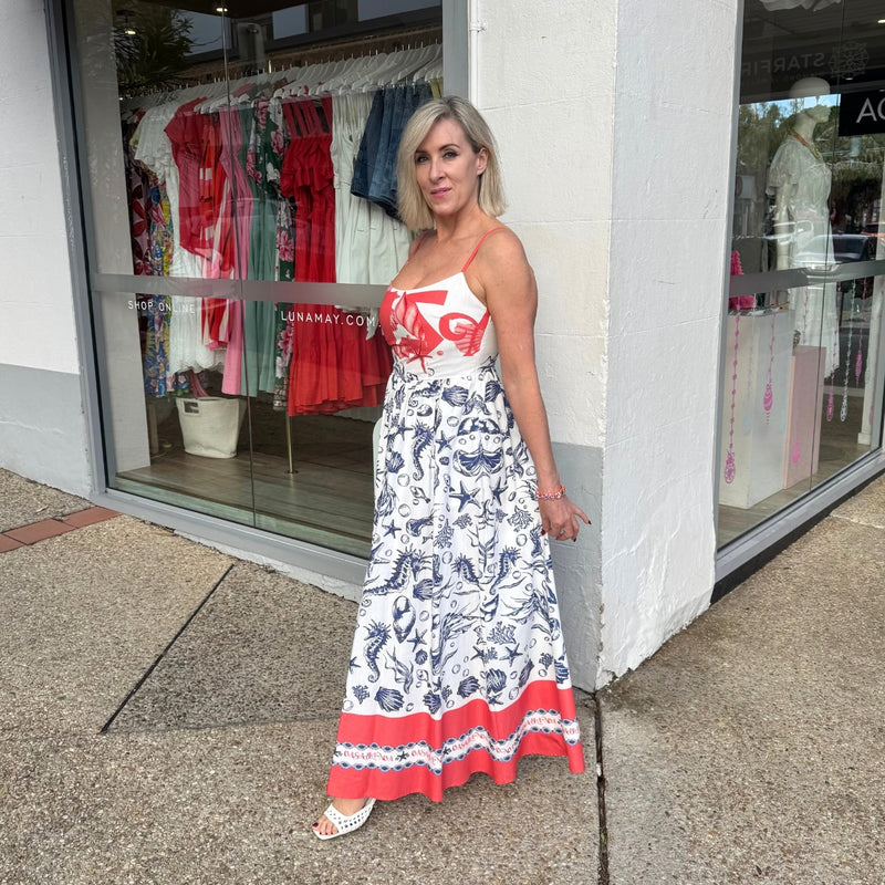 Casablanca Dress (Red/Blue)
