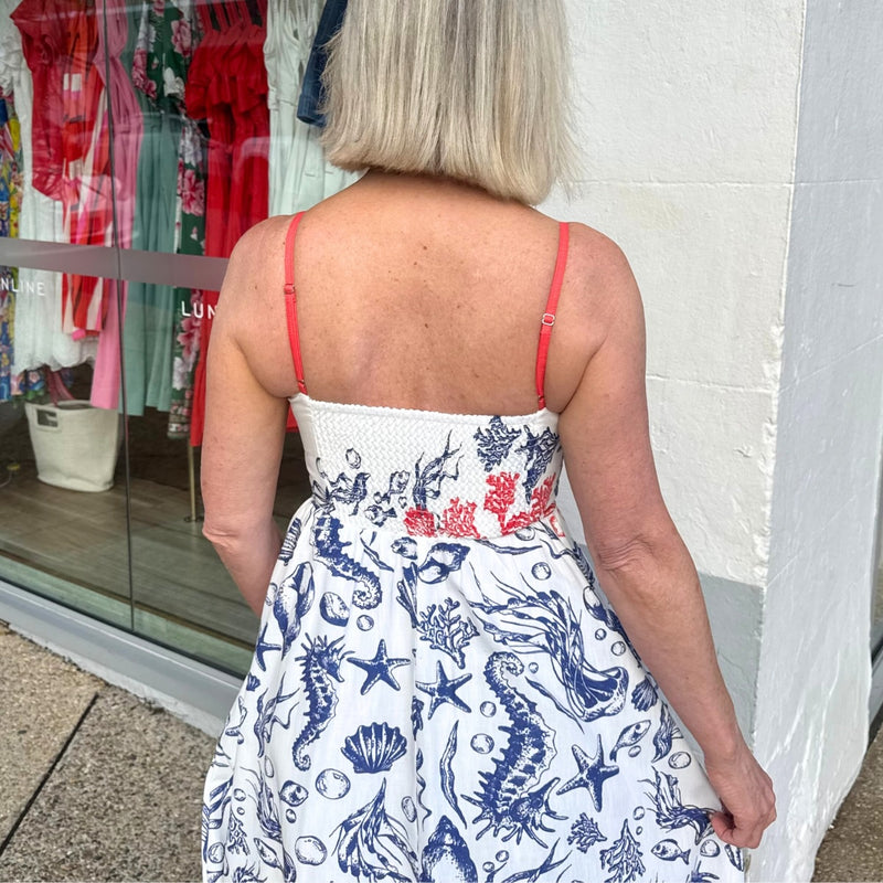 Casablanca Dress (Red/Blue)