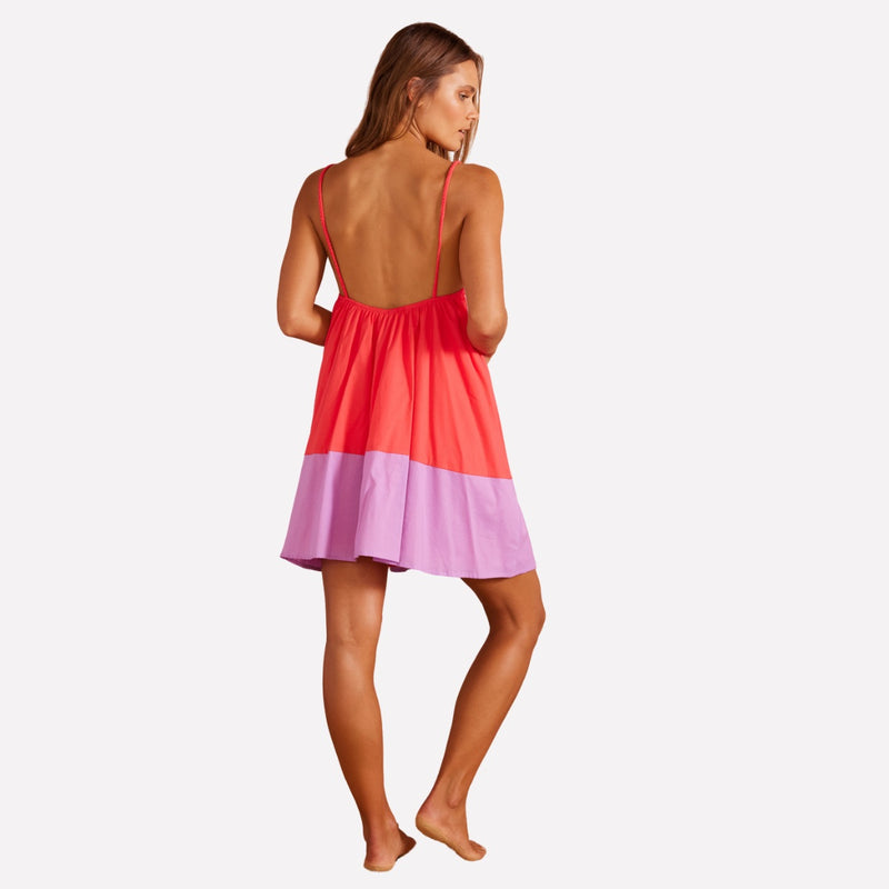Cartagena Colour Block Dress (Pink/Red)