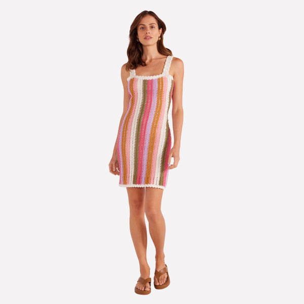 Lito Stripe Crochet Mini Dress