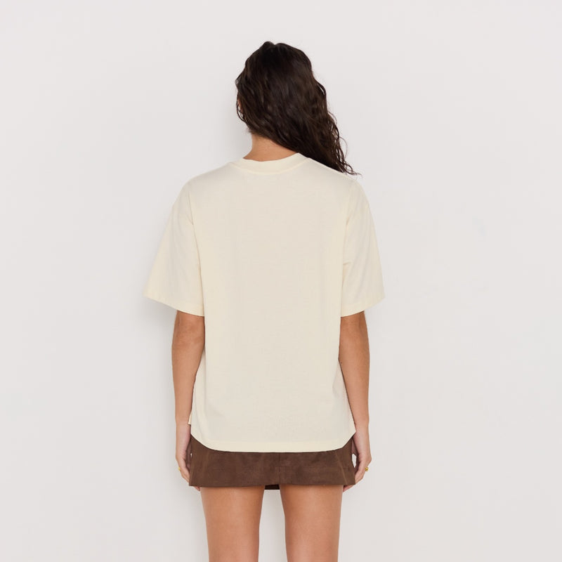 Back view of the cream tshirt