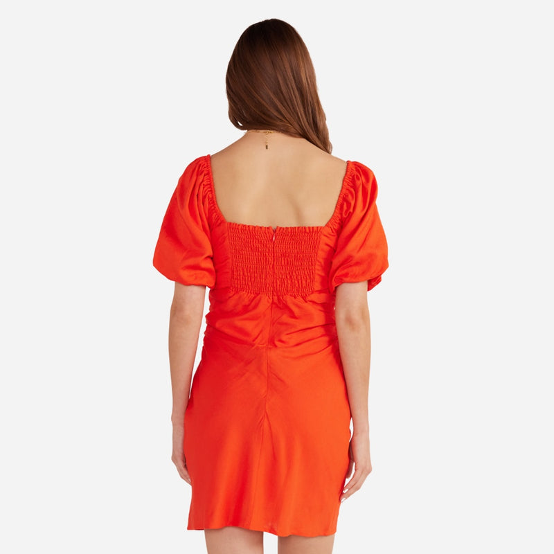 Nerida Ruched Dress (Coral)