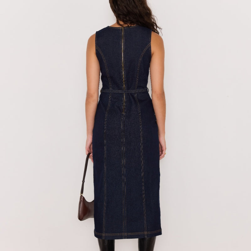 Full length view of the back of the dress.
