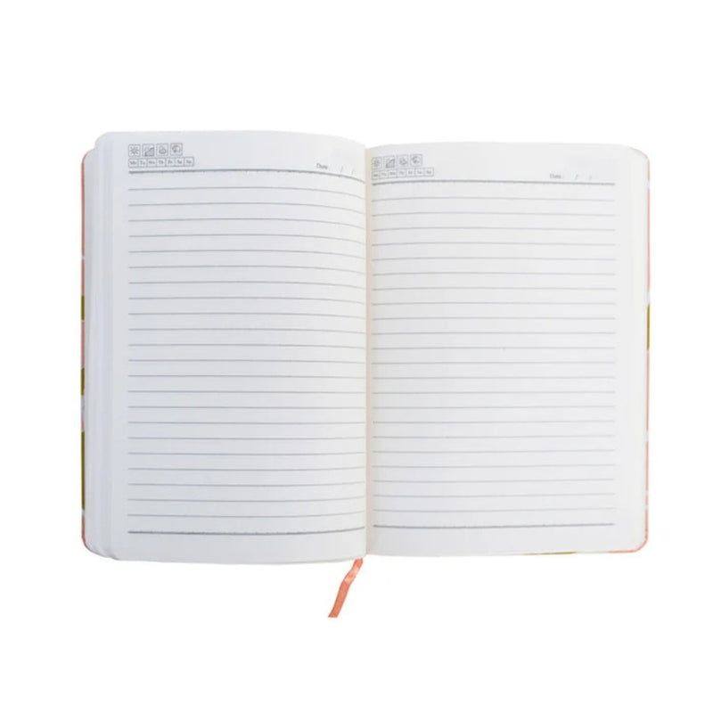 Inside the notebook. It has 190 lined pages.