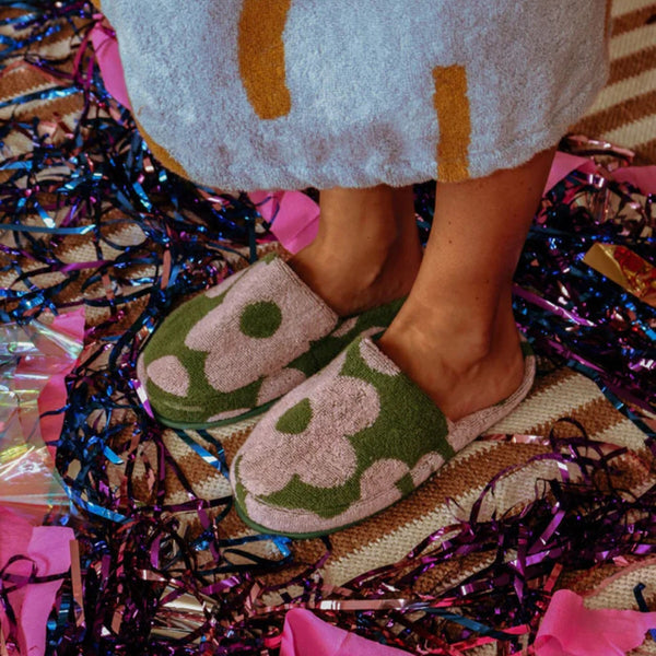 With a flower design, these slippers are colourful and fun.