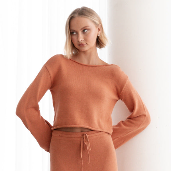 Alice Knit Top in a lovely cinnamon colour
