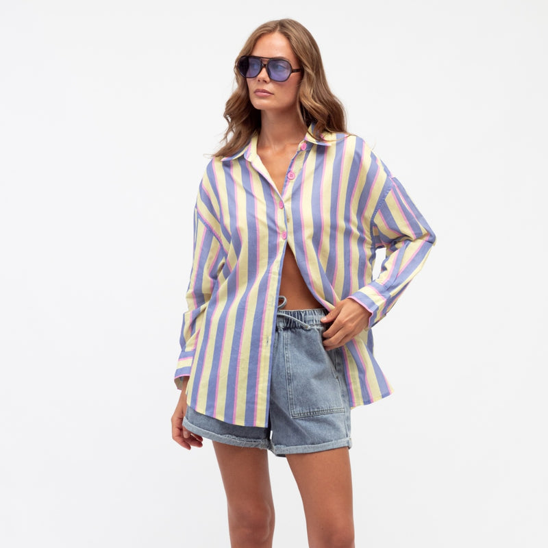 Renata Stripe Shirt (Yellow)